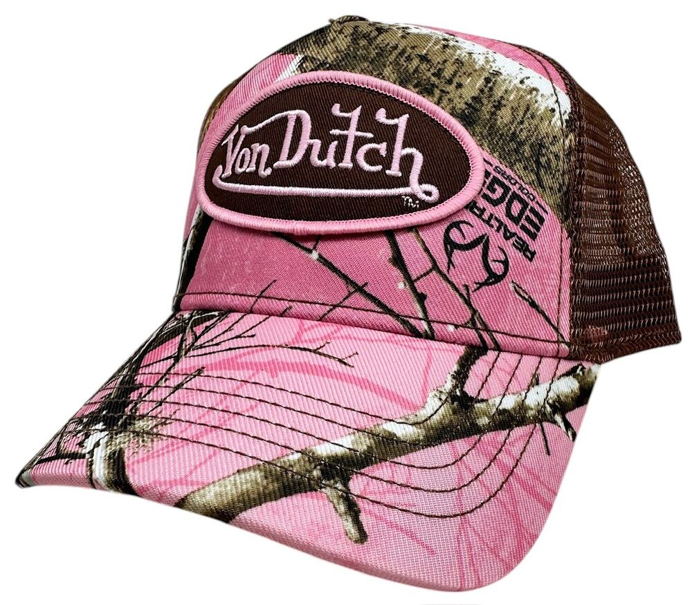 Von Dutch Trucker Hat Realtree Edge Pink Camo Snapback Cap